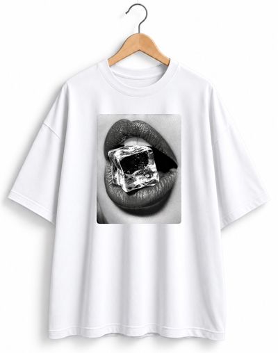 Remera Oversize Unisex Blanca Boca Hielo   - Algodón Peinado 20.1 Talle Único M/L