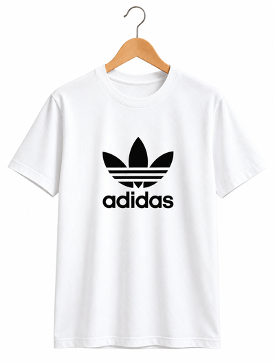 Remera Clásica Unisex Blanca Adidas Negro - Algodón Peinado 24.1 