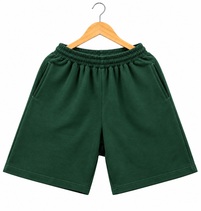 Short - Bermuda Unisex Verde Ingles - Algodón Peinado Rustico 