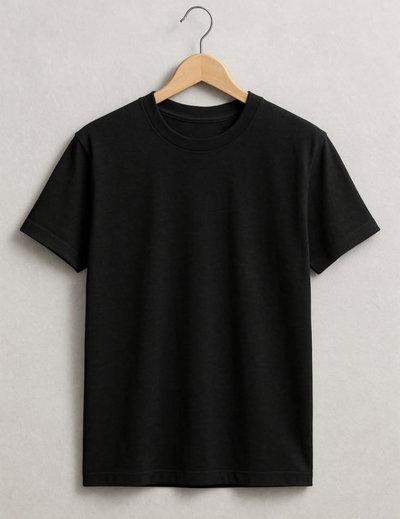 REMERA NEGRA LISA ALGODÓN PEINADO 24.1 - 