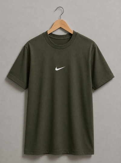 REMERA VERDE MILITAR PIPA CHICA ALGODÓN PEINADO 24.1 - ESTAMPA DTF