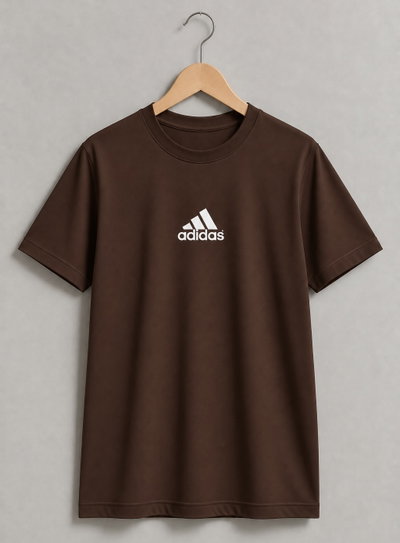 REMERA CHOCOLATE ADI 3 LINEAS ALGODÓN PEINADO 24.1 - ESTAMPA DTF 