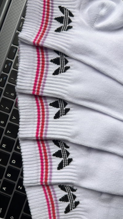 PAR DE MEDIAS 1/4 ( TOBILLO ) ADIDAS ROSA ALGODÓN - ABARCAN DEL 35 AL 42/43