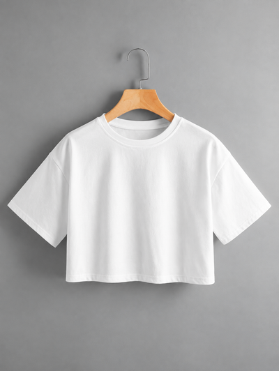 CROP TOP BLANCA LISA - ALGODON PEINADO 24.1 -
