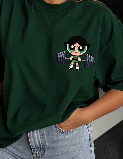 REMERA BELLOTA VERDE ALGODÓN PEINADO ESTAMPA DTF - 
