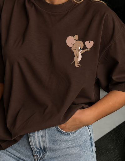 REMERA JERRY CHOCOLATE ALGODÓN PEINADO ESTAMPA DTF -