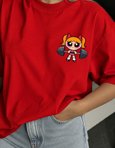 REMERA BOMBON ROJA ALGODÓN PEINADO ESTAMPA DTF - 
