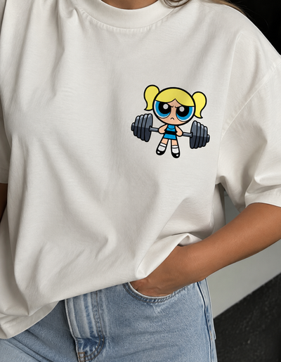REMERA BURBUJA CREMITA ALGODÓN PEINADO ESTAMPA DTF - 