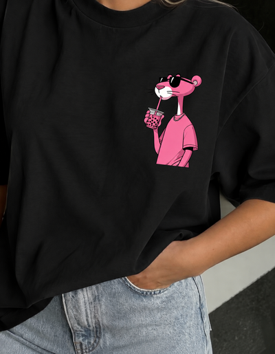Remera Clásica Unisex Negra Pantera .- Algodón Peinado 24.1