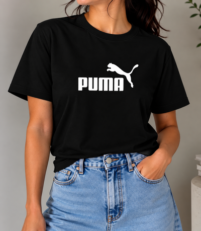 Remera Clásica Unisex Negra Puma  - Algodón Peinado 24.1