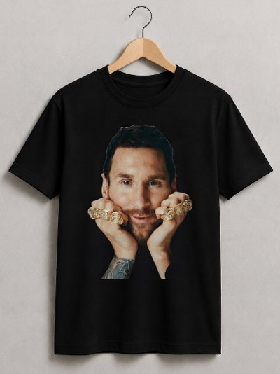 REMERA MESSI ANILLOS ALGODÓN PEINADO 24.1 CON TAPA COSTURA - ESTAMPA DTF