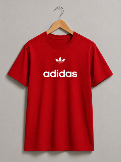 REMERA ROJA ADIDAS FLOR - ALGODÓN PEINADO 24.1  - ESTAMPA DTF