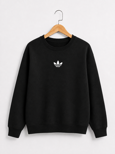 Buzo Cuello Redondo Friza Invisible Unisex Algodón Peinado 24.1 - Negro Adidas Loguito