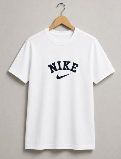 REMERA BLANCA PIPA NIKE ALGODÓN PEINADO 24.1  CON TAPA COSTURA - ESTAMPA DTF