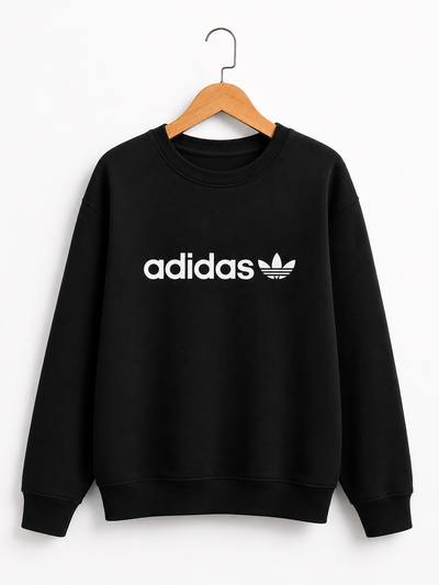 Buzo Cuello Redondo Friza Invisible Unisex Algodón Peinado 24.1 - Negro Adidas Logo