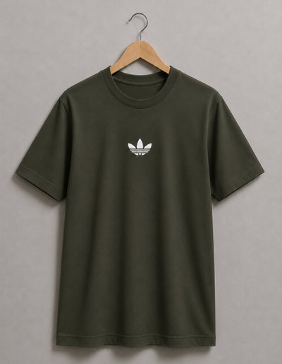 REMERA VERDE MILITAR ADI CHICO ALGODÓN PEINADO 24.1 - ESTAMPA DTF