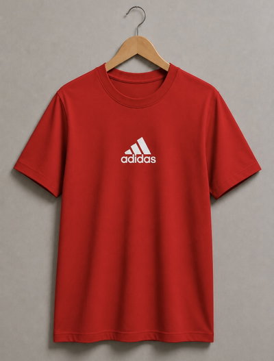 REMERA ROJA ADI 3 LINEAS ALGODÓN PEINADO 24.1 - ESTAMPA DTF