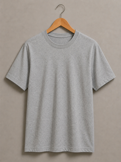 REMERA GRIS LISA ALGODÓN PEINADO 24.1 -