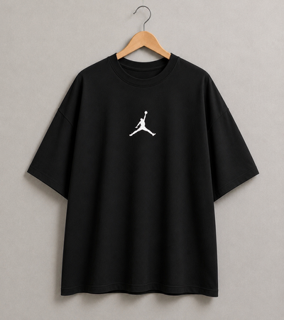 REMERA OVERSIZE JORDAN NEGRA ALGODÓN PEINADO 20.1 