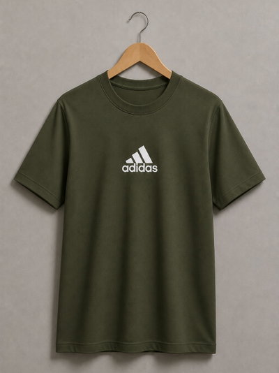 REMERA VERDE MILITAR ADI 3 LINEAS ALGODÓN PEINADO 24.1 - ESTAMPA DTF