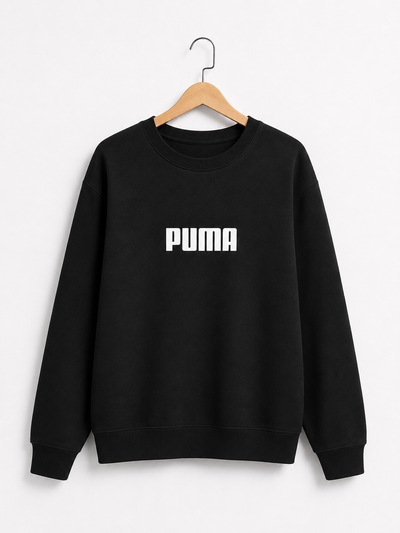 Buzo Cuello Redondo Friza Invisible Unisex Algodón Peinado 24.1 - Negro Puma