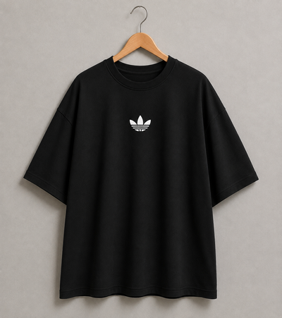 REMERA OVERSIZE ADI CHICO NEGRA ALGODÓN PEINADO 20.1 