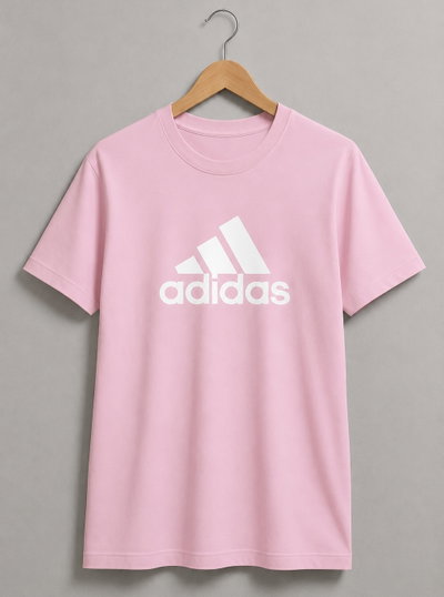 REMERA ROSA BEBÉ ADIDAS LÍNEAS ALGODÓN PEINADO 24.1 - ESTAMPA DTF