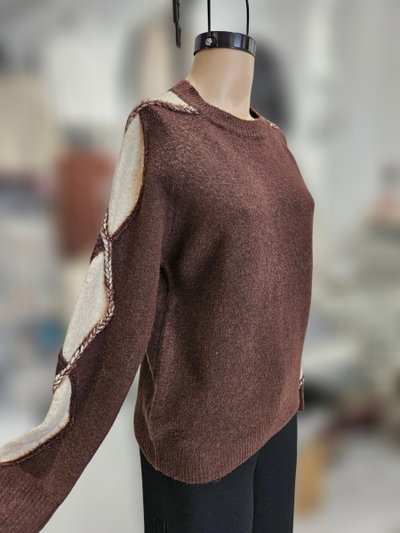 EXA20263 Sweater mangas triangulos lurex