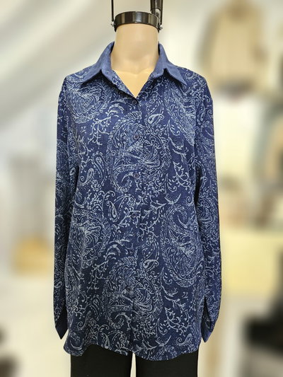 EA6081 Camisa bulgara puño y cuello gamuzado