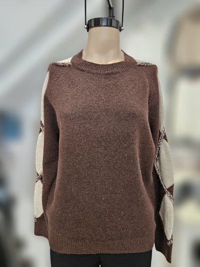 EXA20263 Sweater mangas triangulos lurex