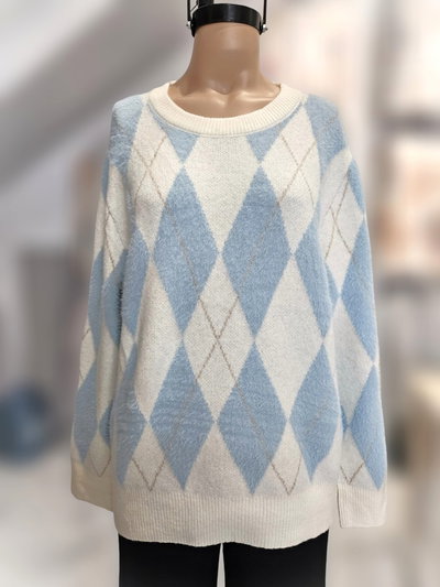 D50007 Sweater rombos chicos pelitos