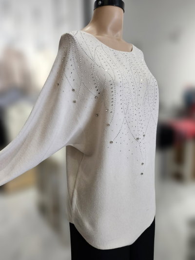 D50027 Sweater ribb horizontal tachas y piedras