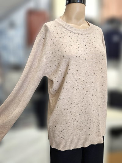 D50014 Sweater delantero todo tachas mix