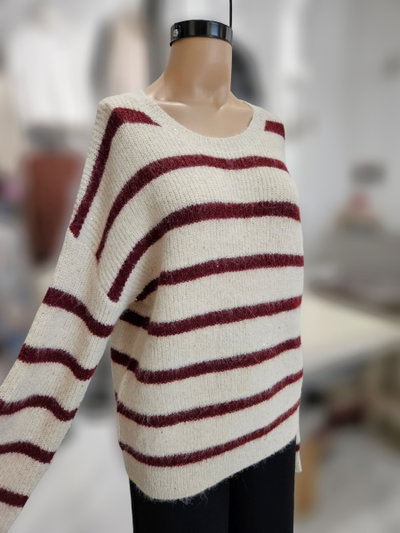 EXA70522 Sweater rayado mini lentejuelas