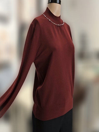 PROMO falla EL8883 Sweater cuello perlas y piedras