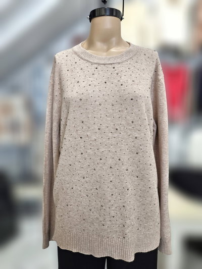 D50014 Sweater delantero todo tachas mix