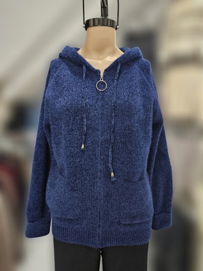 ED83-2 Saco capucha liso bolsillo cuadrado
