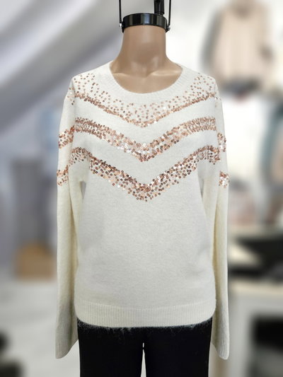 EXA60075 Sweater lentejuelas triple flecha