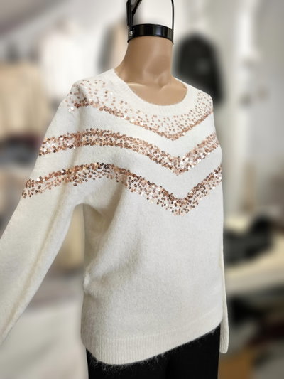 EXA60075 Sweater lentejuelas triple flecha