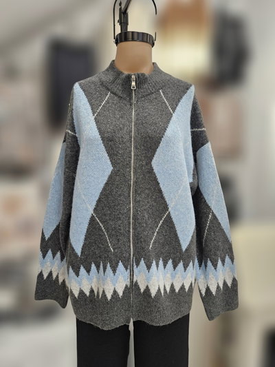 EXA13976 Saco rombo bariloche doble cierre