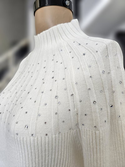 D50010 Sweater mediapolera rib tachas