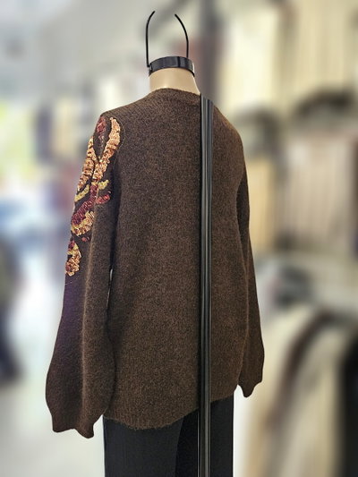 EXA6094 Sweater hombro lentejuela