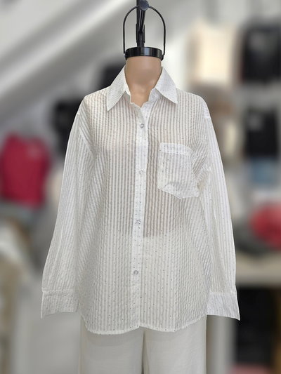 L302 Camisa rayado brillo