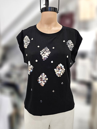 PT011 Remera rombo lentejuelas
