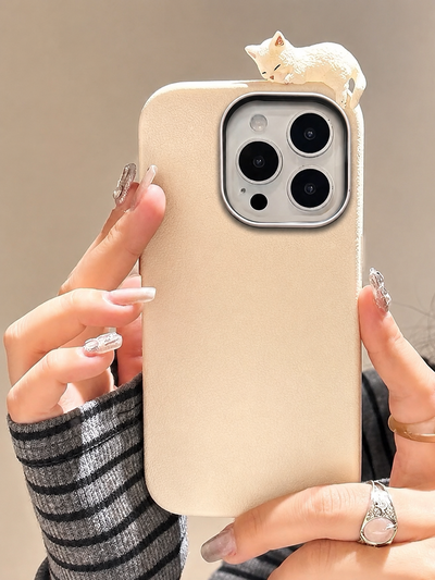 Case beige cat iPh 15 plus 