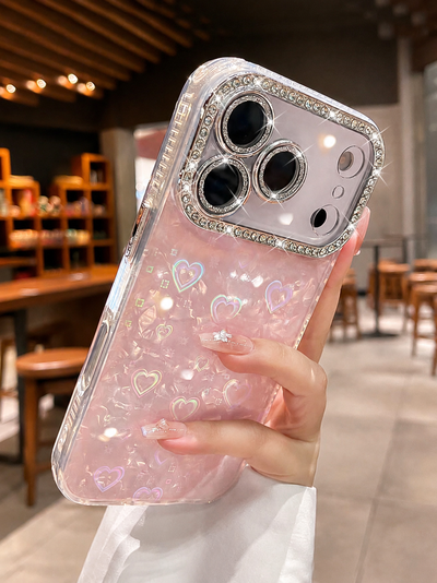 Case heart strass Iph 17 pro🩷