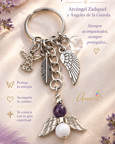 Llavero Arcángel Zadquiel y Ángeles de la Guarda