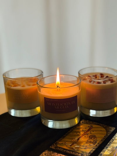Box de 3 velas intencionadas en vaso 