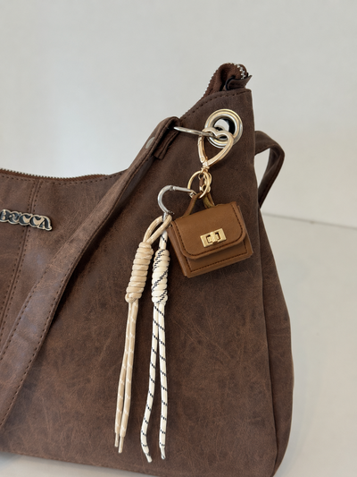 CHARM BAG MARRON