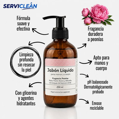 Jabón Liquido para Manos y Cuerpo PEONIAS 250ml